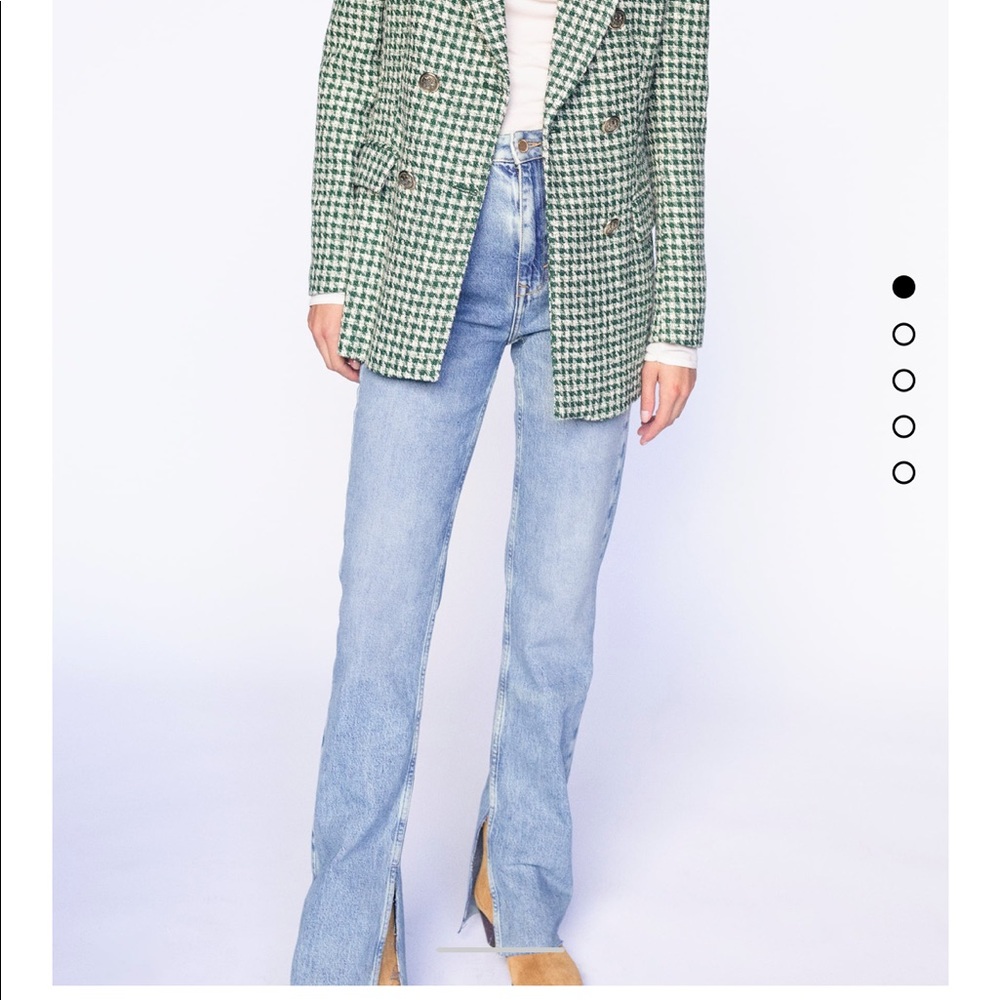 Zara slim flared fitter high rise split hem jeans with side vents